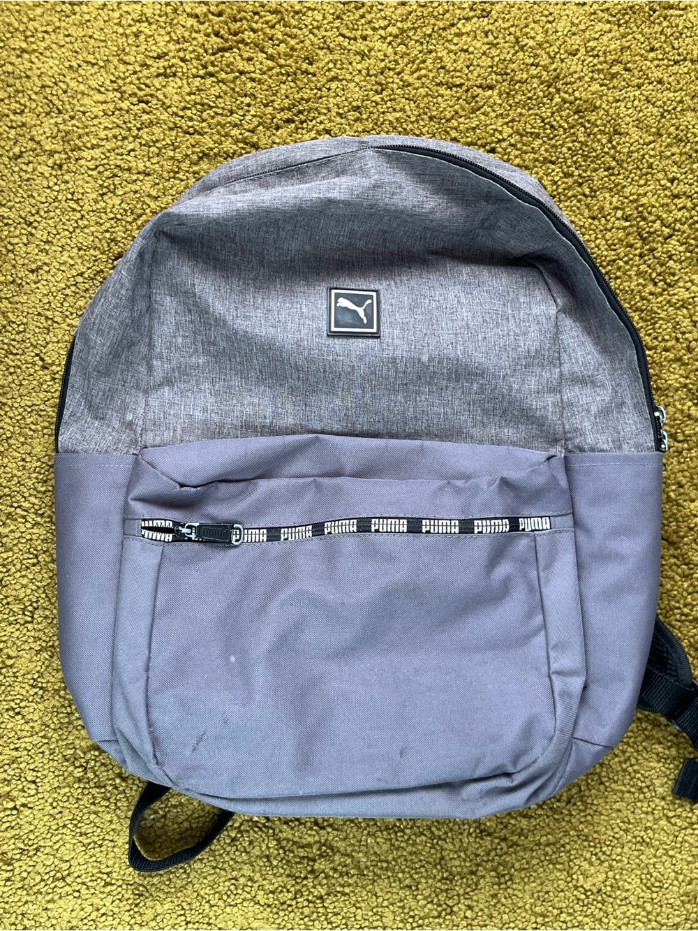 Puma Men's Gray Two-Tone Backpack with Branded Zip Tape
